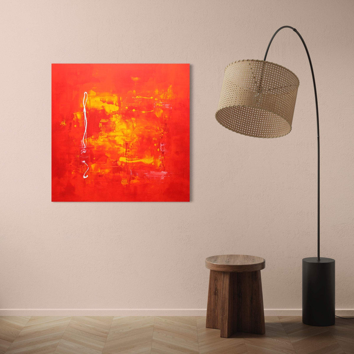 Large abstract art UK for sale by Paresh Nrshinga Red art Paresh