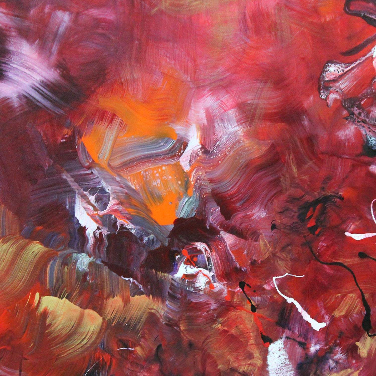 Red Abstract Painting | Summer Days 36x48" - Paresh Nrshinga Abstract Art