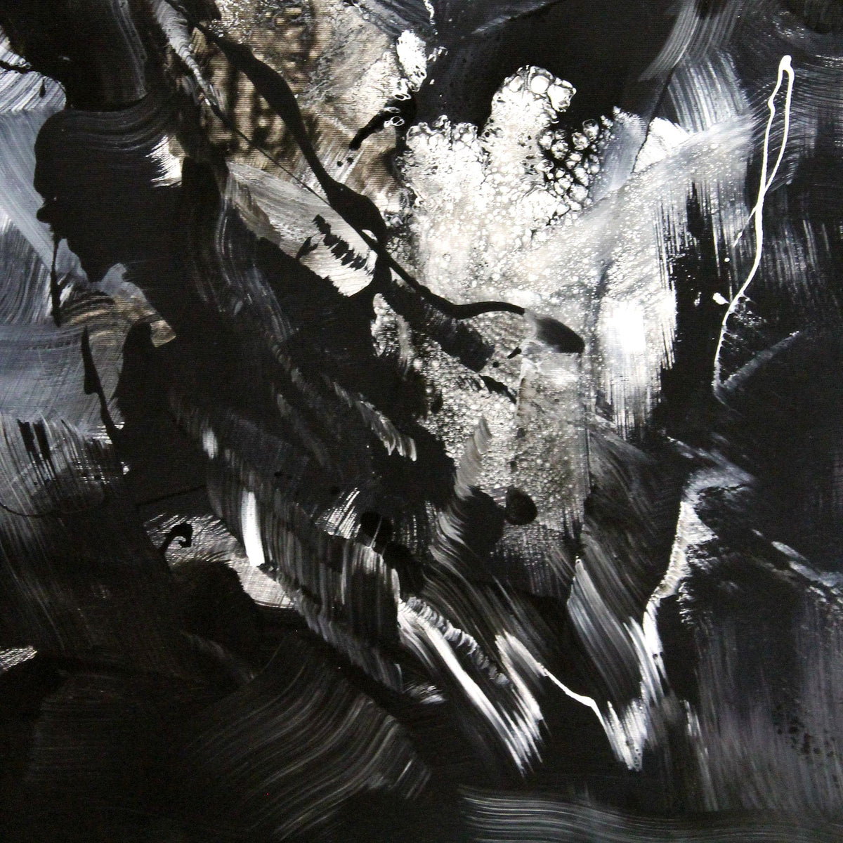 Black and White Abstract Art | Dramatic Brushstrokes and Textures