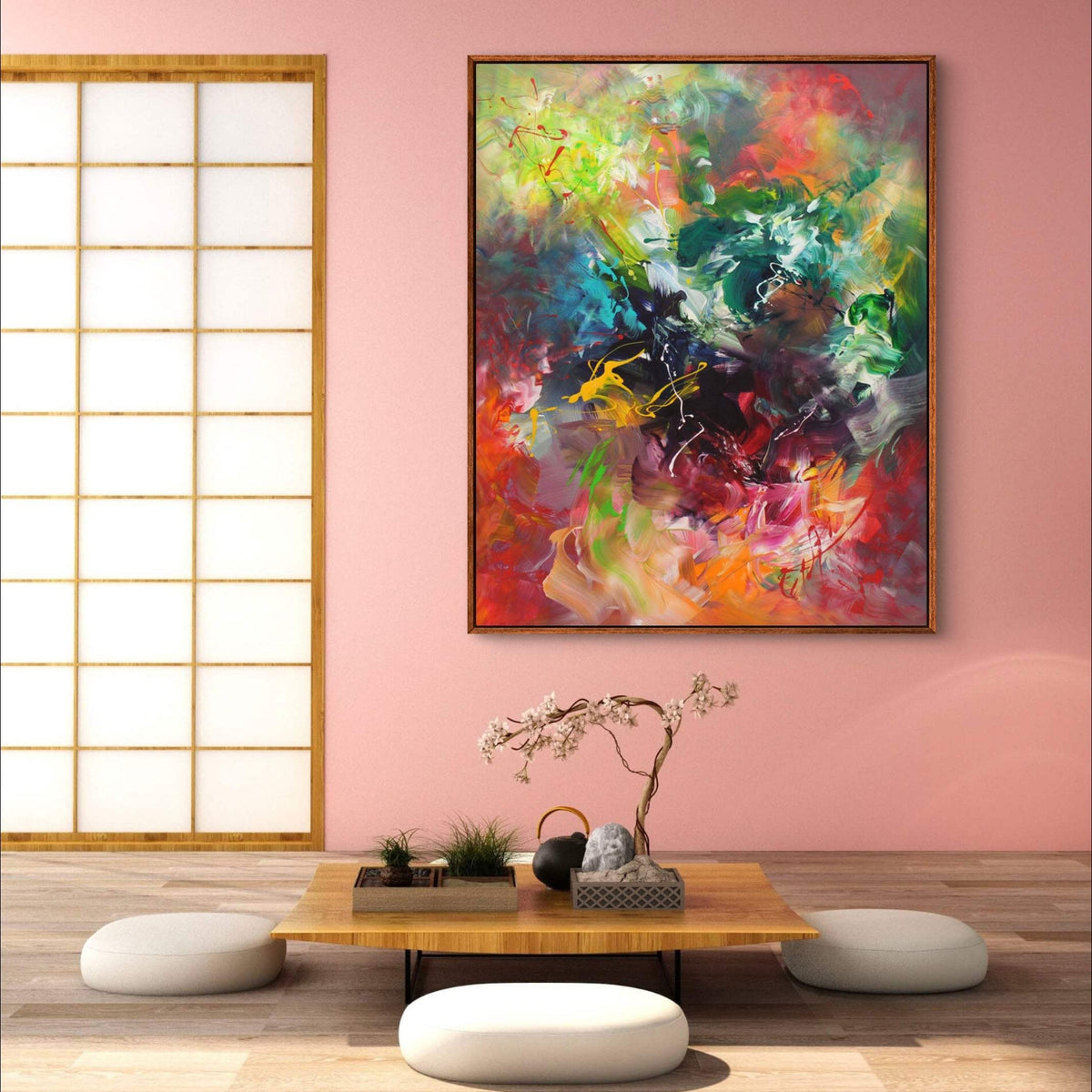 Extra large painting for above table wall, Paresh Nrshinga Abstract Art