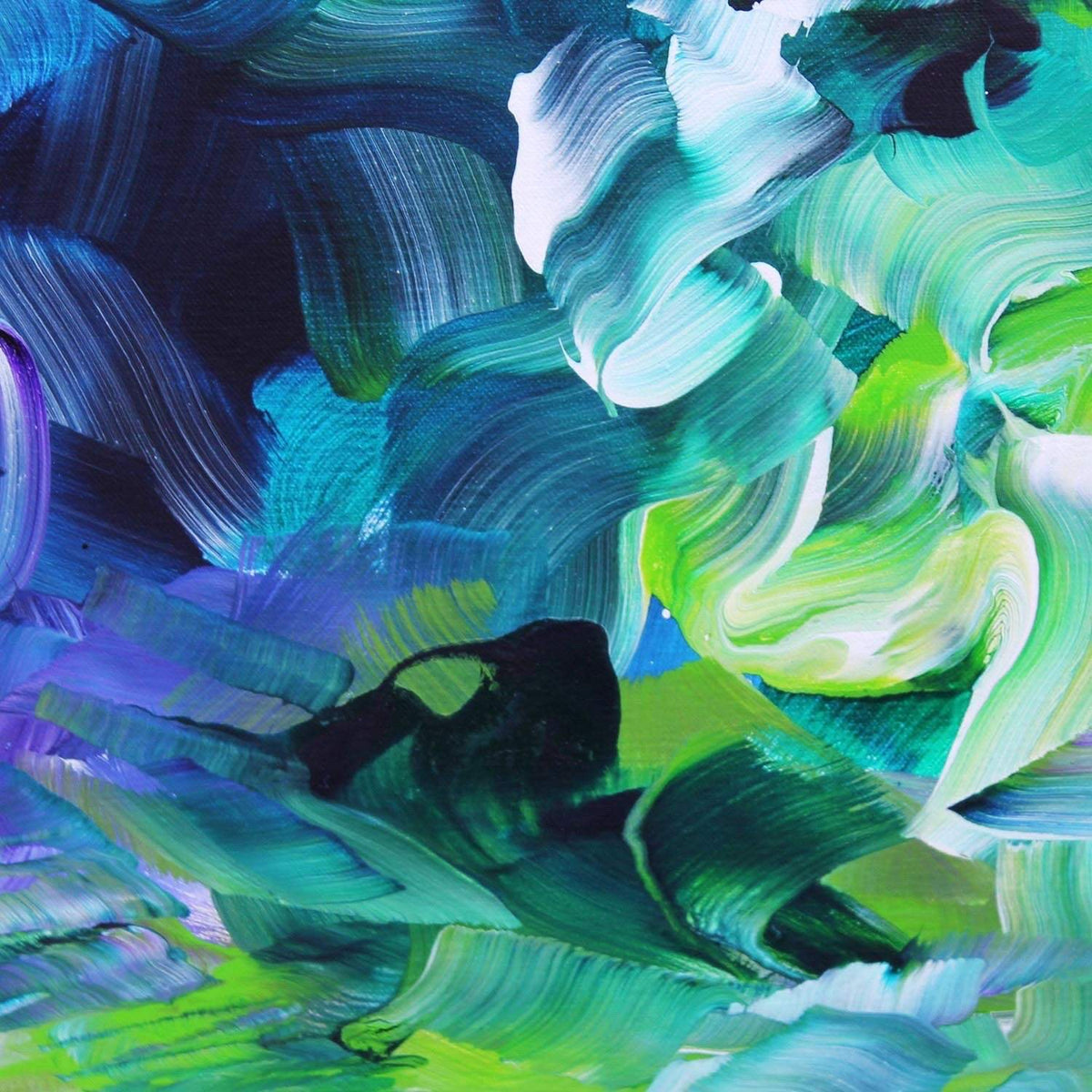 Teal Painting | Emerald Waves 100x100cm - Paresh Nrshinga Abstract Art