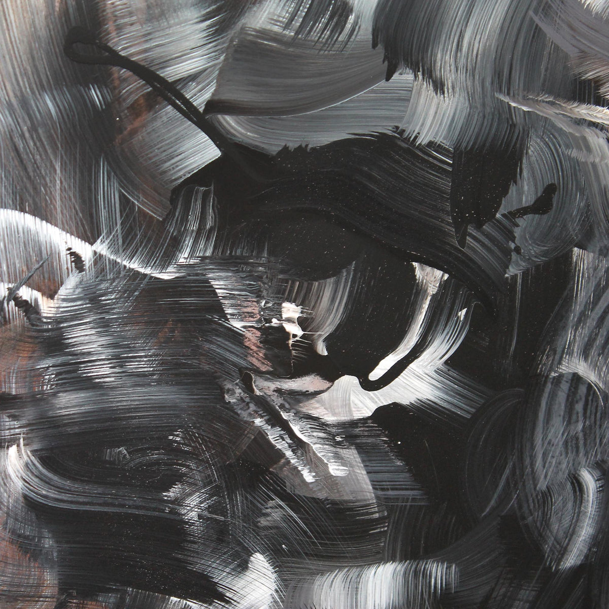 Chromatic Symphony - Striking abstract portrait with bold brush strokes in black and white tones, showcasing Paresh Nrshinga's modern artistic style.
