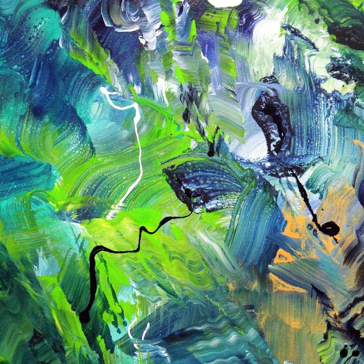 Original Abstract Art | Birds Of Paradise 100x100cm - Paresh Nrshinga Abstract Art