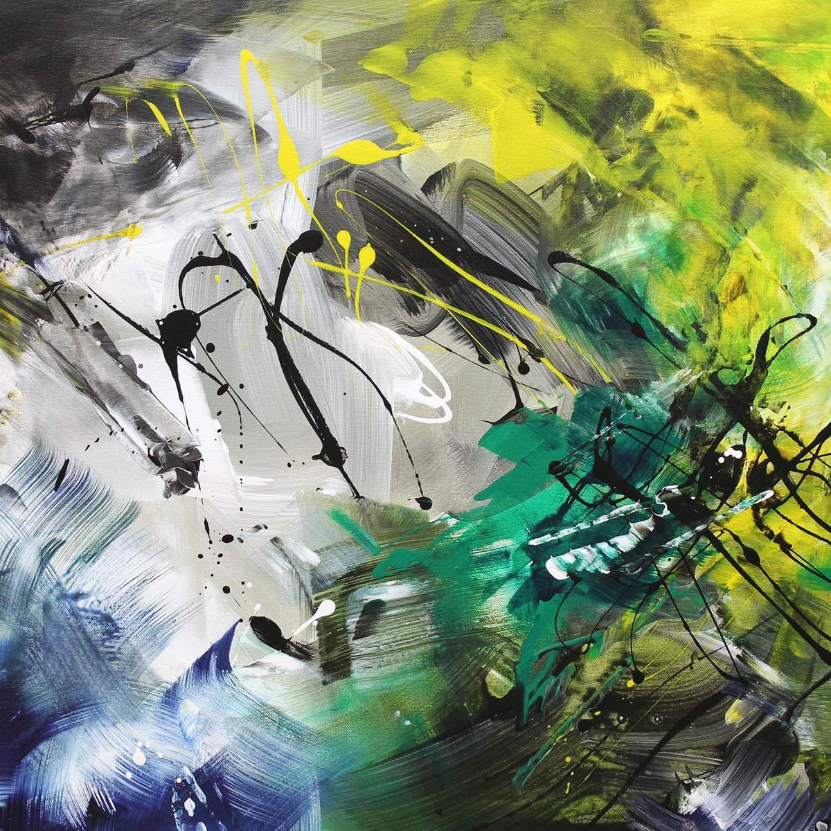Extra Large Painting | Chasing The Sunshine 44x55" - Paresh Nrshinga Abstract Art