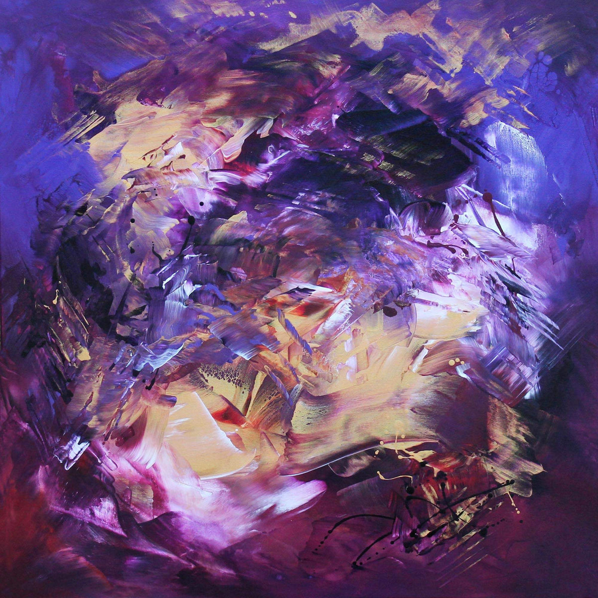 Purple Canvas Painting | Temptation II 100x100cm - Paresh Nrshinga Abstract Art