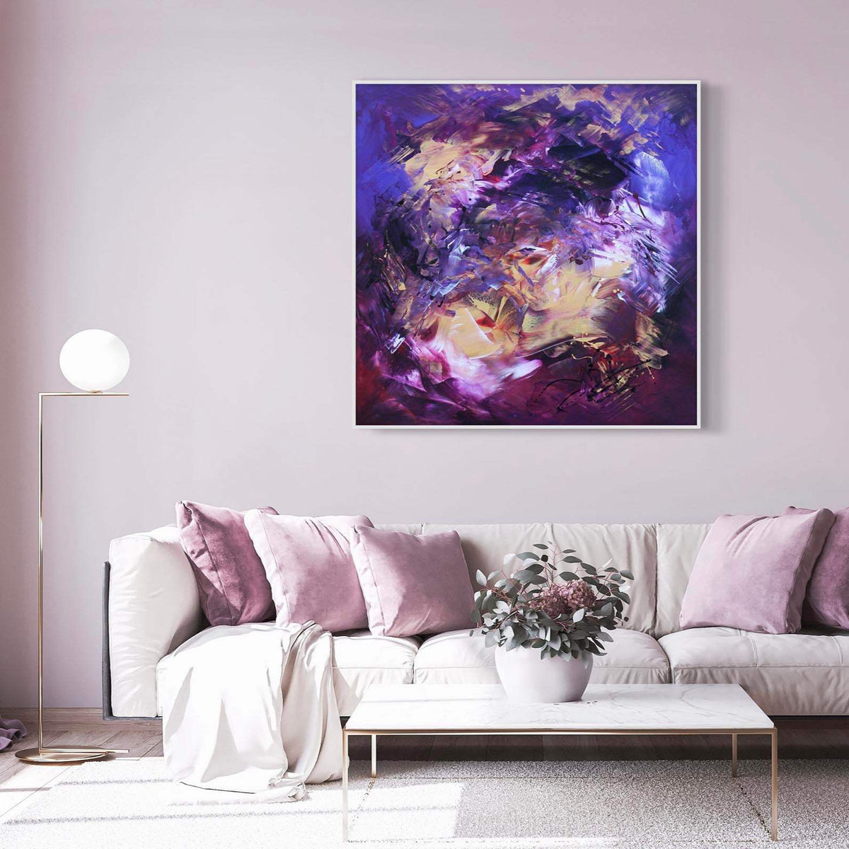 Purple Canvas Painting | Temptation II 100x100cm - Paresh Nrshinga Abstract Art