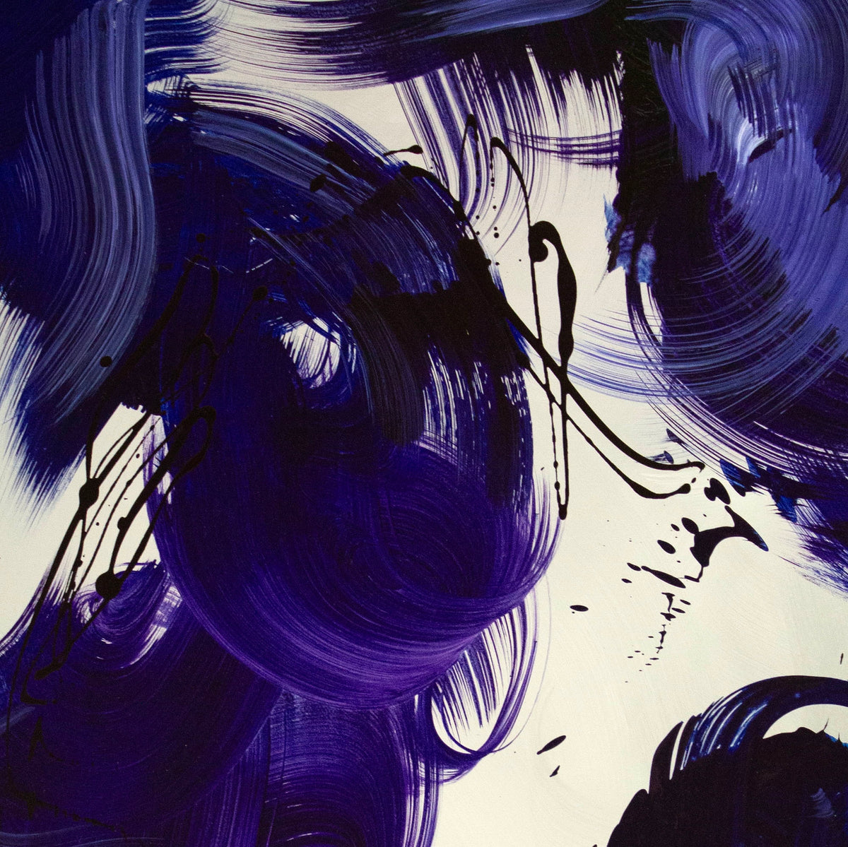 Statement blue abstract artwork for modern home or office space