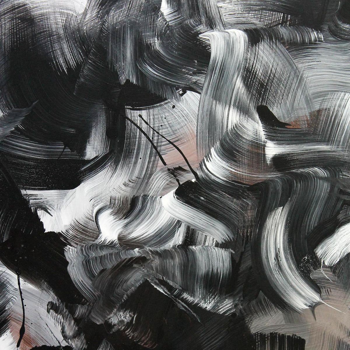 Sweeping Monochrome Brushstrokes | Abstract Artwork