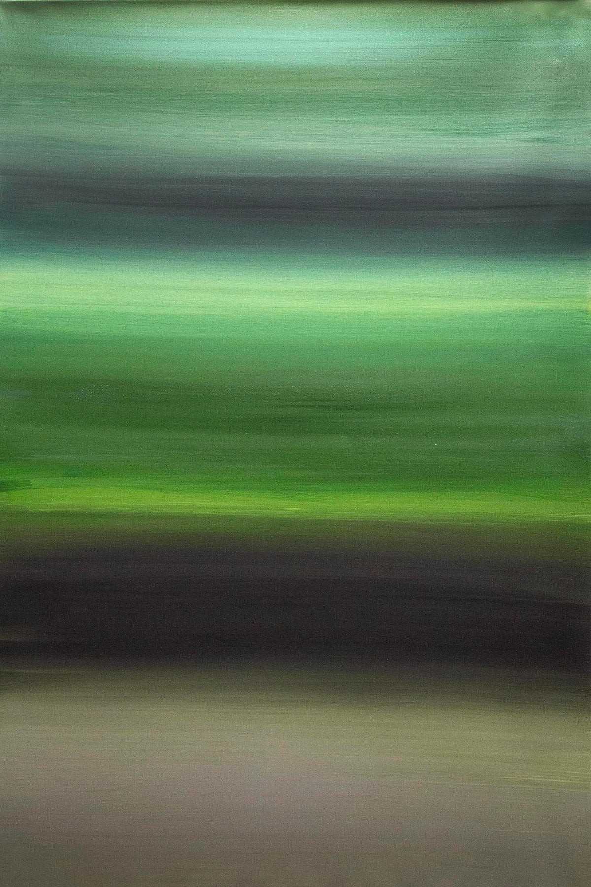 Echoes Of Spring by Paresh Nrshinga, soft green and forest green abstract painting, original canvas view