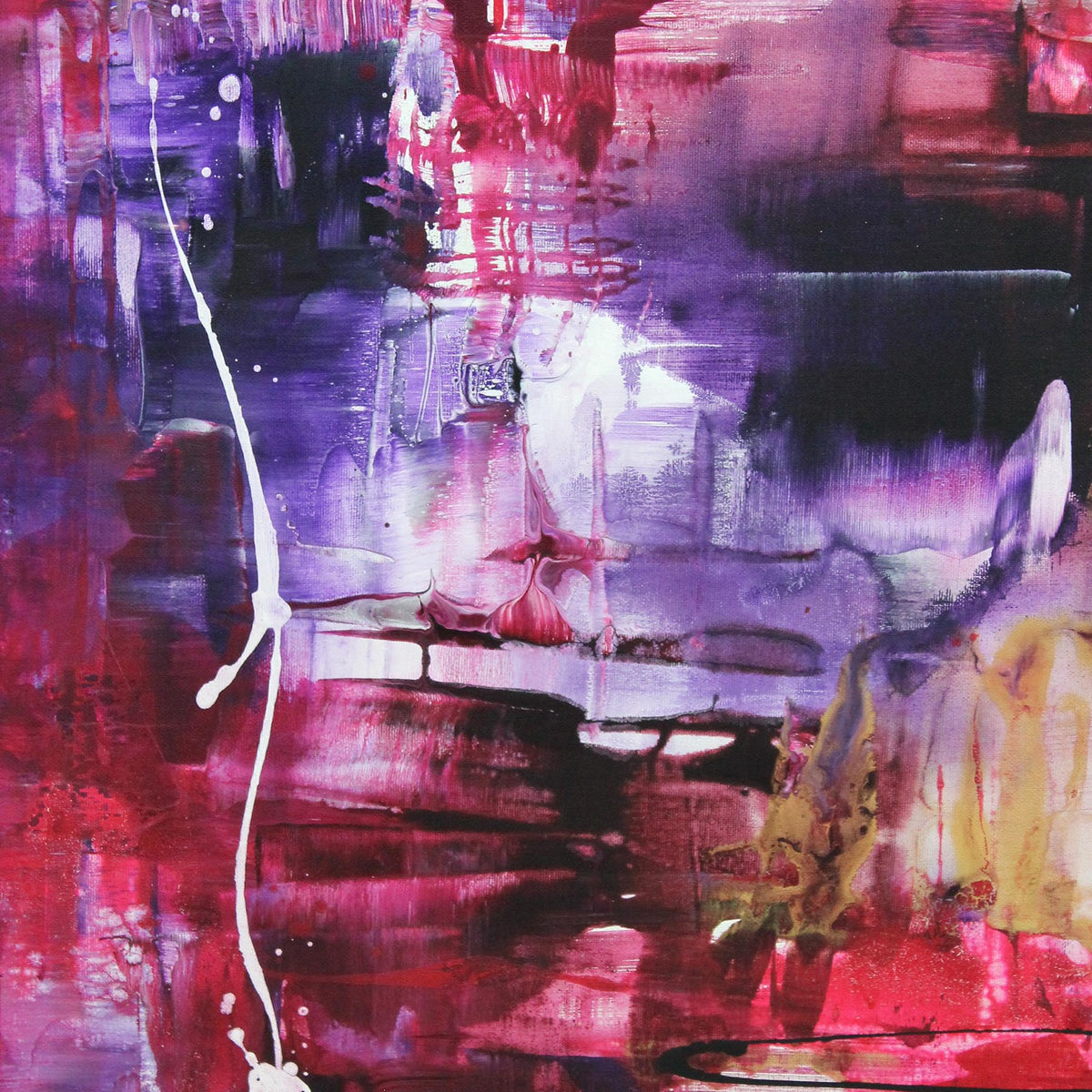 statement pink abstract canvas art square format