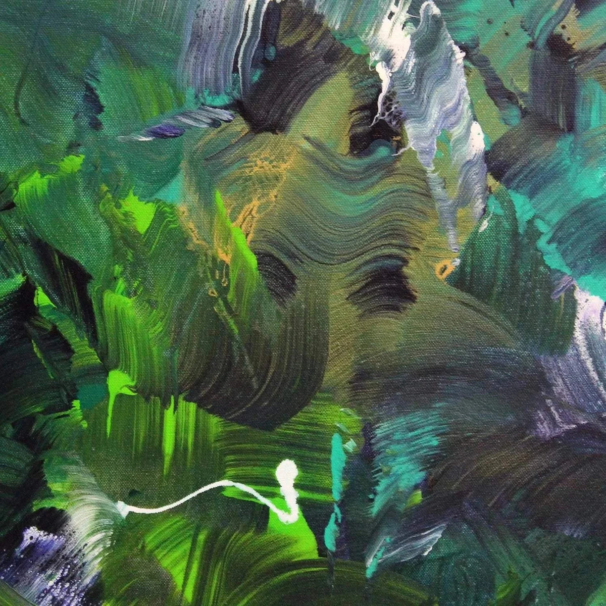 Green Wall Art | Rainforest Breeze 100x100cm - Paresh Nrshinga Abstract Art