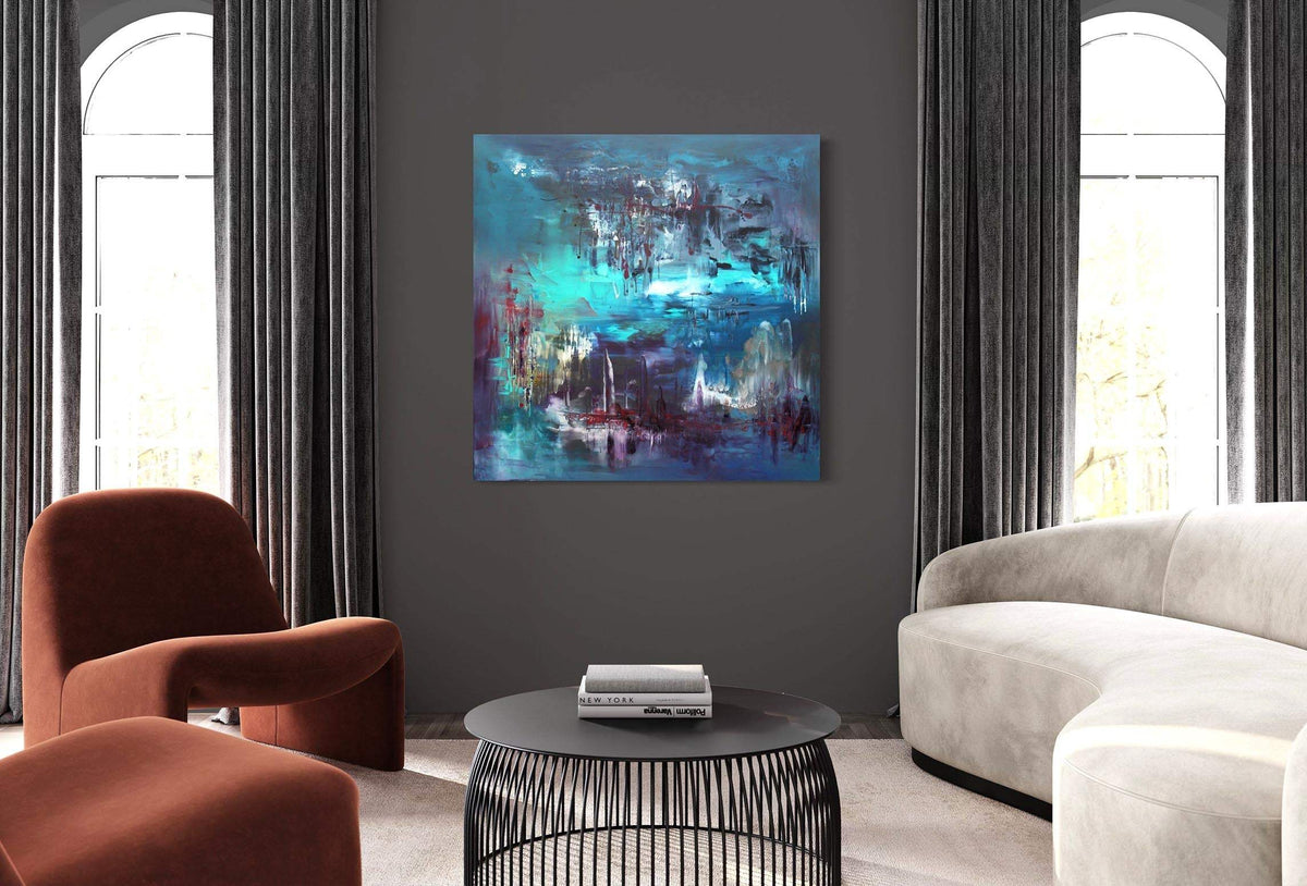 Sapphire Lagoon by Paresh Nrshinga displayed in a contemporary interior