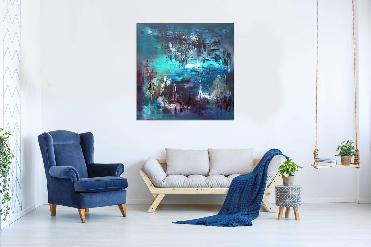 Sapphire Lagoon by Paresh Nrshinga displayed in a contemporary interior