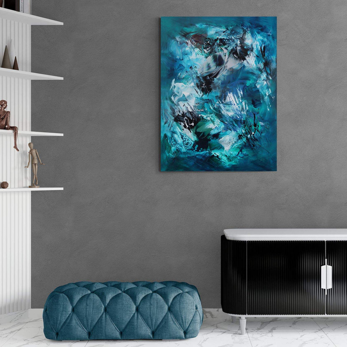 Waterfall by Paresh Nrshinga displayed in a contemporary interior