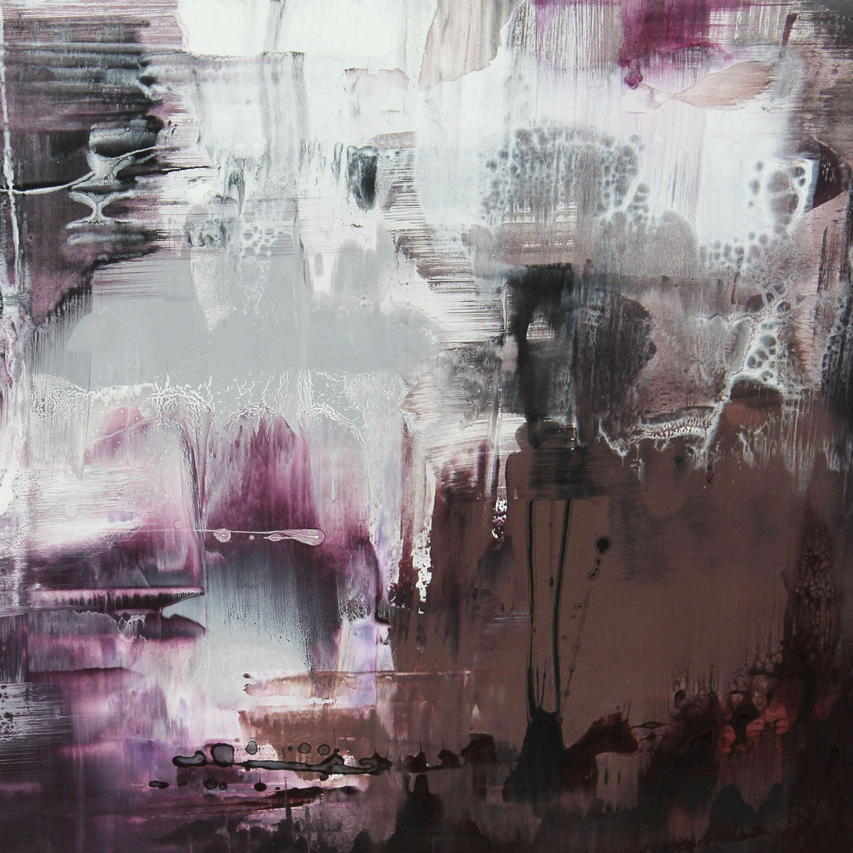 Distant Skies by Paresh Nrshinga, hazy purple abstract landscape painting