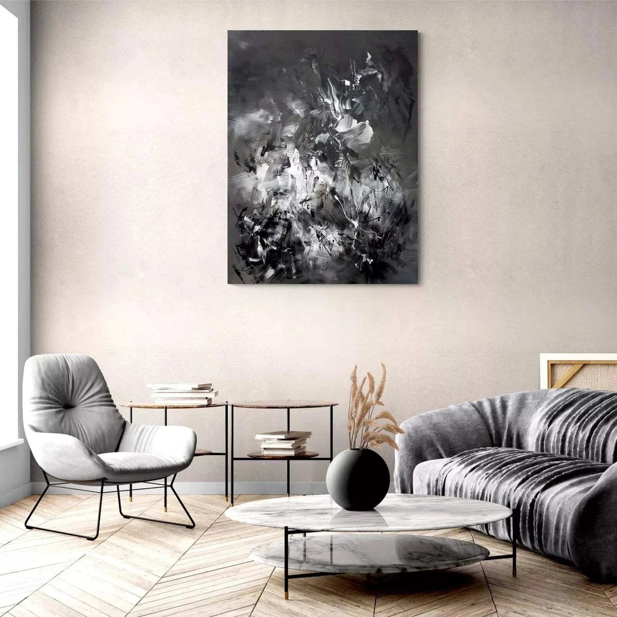 Monochrome abstract artwork | Shadows Of Your Dream 36x48"
