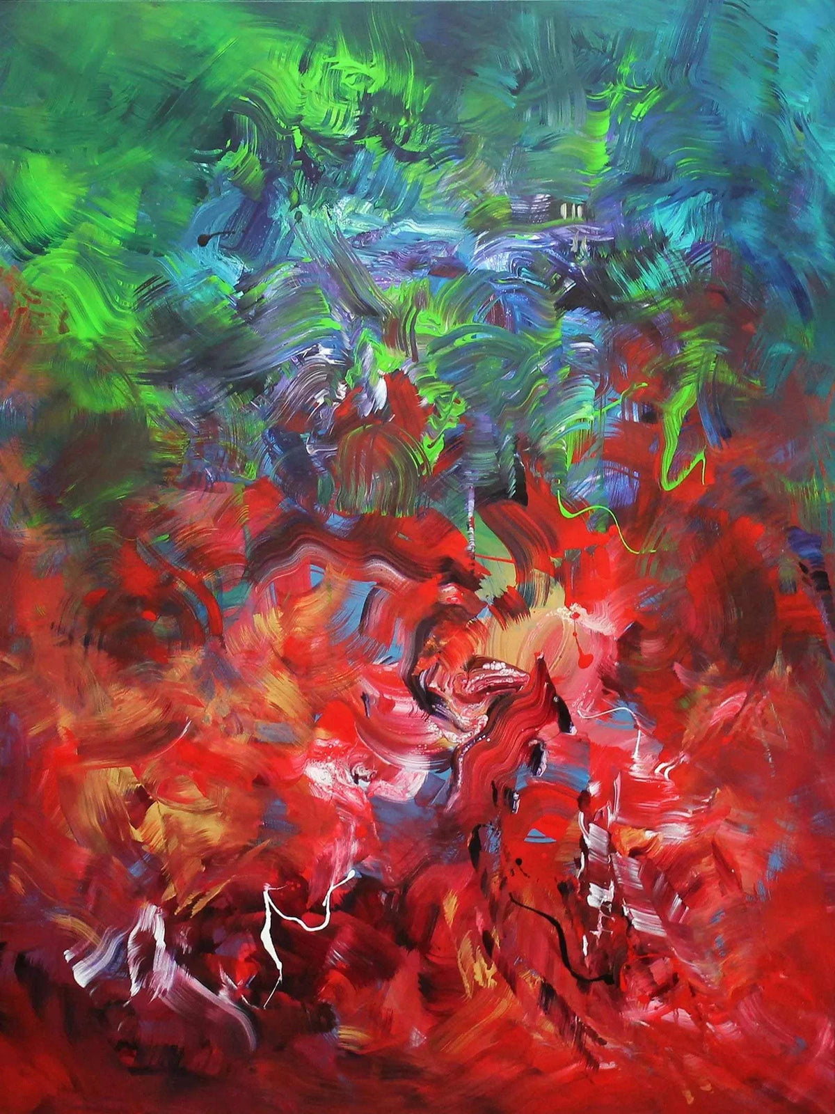 Summer Bloom, original Multicolour abstract painting by Paresh Nrshinga.
