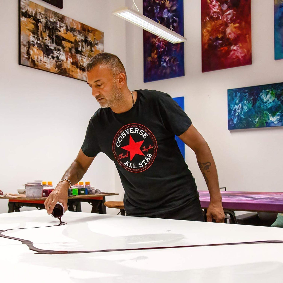 Paresh Nrshinga in the studio with Emerald Whirlwind