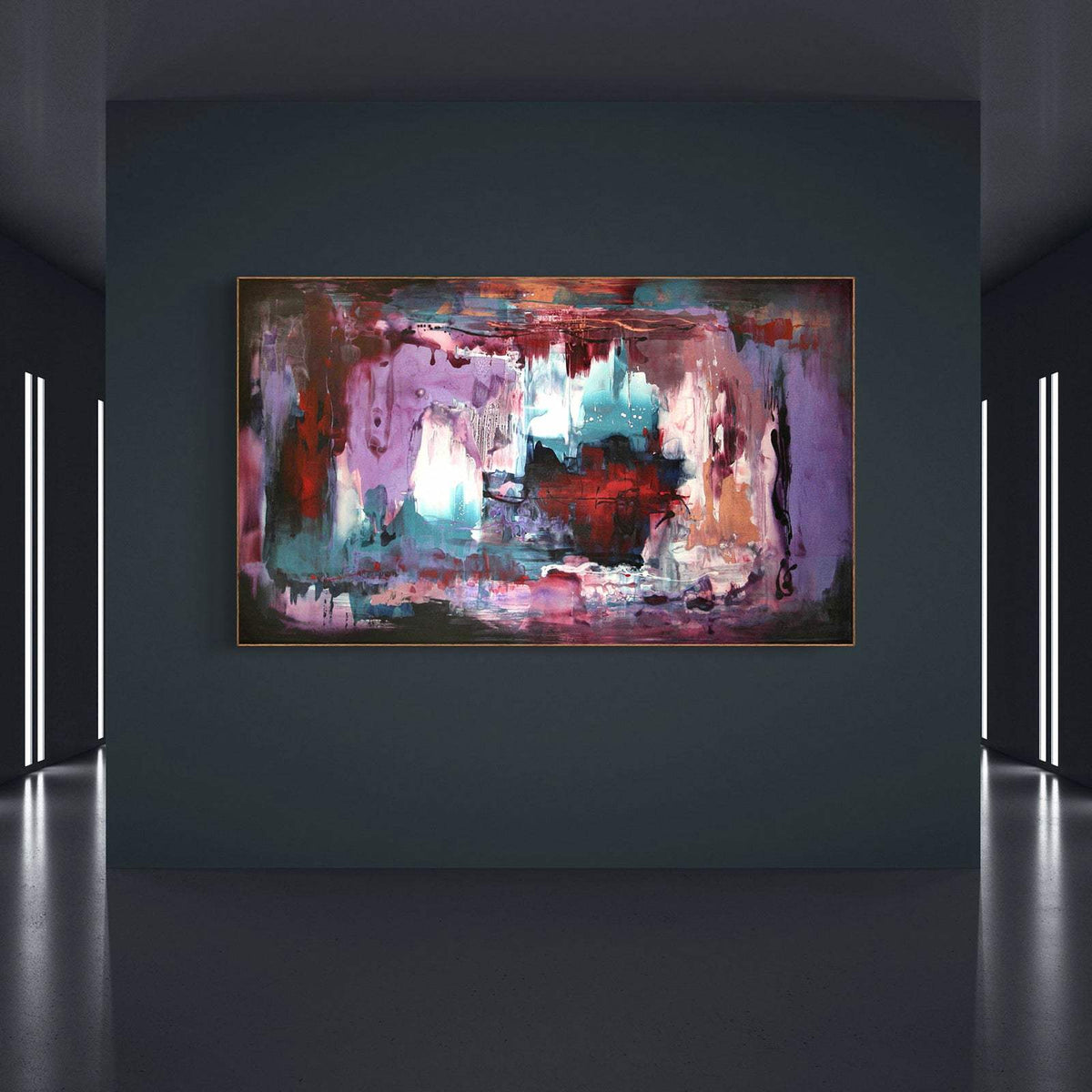 Northern Winds by Paresh Nrshinga, original abstract painting displayed in an interior