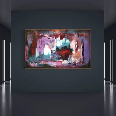 Northern Winds by Paresh Nrshinga, original abstract painting displayed in an interior