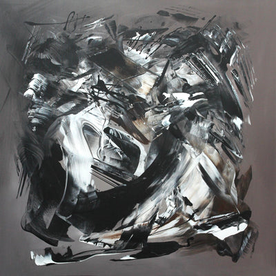 Taupe Abstraction | Dramatic Abstract Painting on Large Canvas