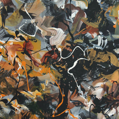 Vibrant abstract artwork | Dance of Love 36x48"
Dynamic brush strokes and earthy color palette in this original abstract canvas art. Energetic, modern composition with bold black and orange hues. Large-scale abstract painting from Paresh Nrshinga Art.