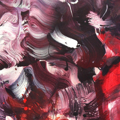 Large Abstract Canvas Art | Vibrant Swirls of Pink, Purple, and Red Paint
