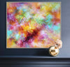 original abstract painting for modern interiors, multicolor abstract art, canvas painting, wall art decor, medium sized painting for living room, office or hallway, yellow, blue, pink original painting