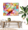 original abstract painting for modern interiors, multicolor abstract art, canvas painting, wall art decor, medium sized painting for living room, office or hallway, yellow, blue, pink original painting