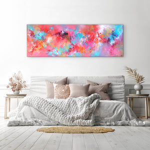 Multicolour Abstract | Joyful 24x72" - Paresh Nrshinga Abstract Art