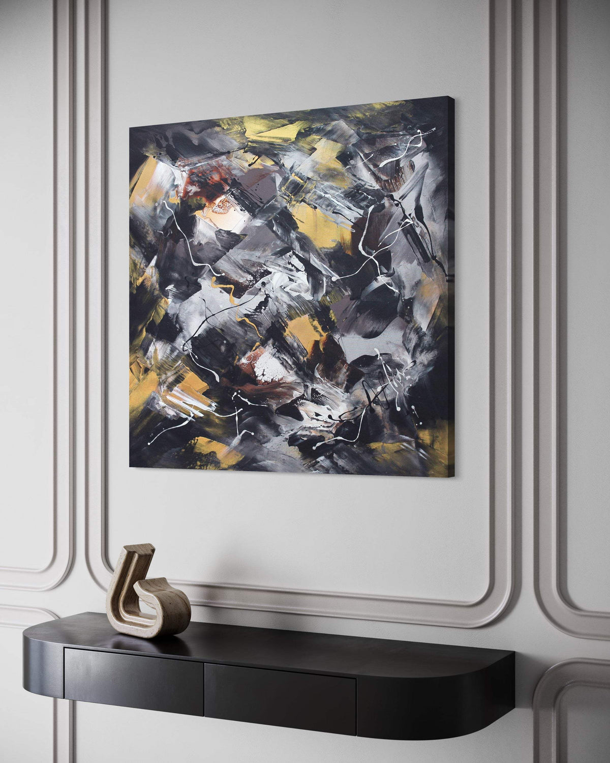 Golden Snowflakes by Paresh Nrshinga displayed in a contemporary interior