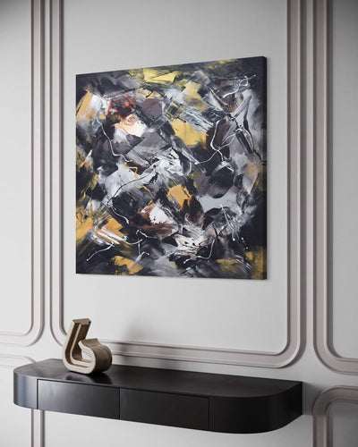Golden Snowflakes by Paresh Nrshinga displayed in a contemporary interior