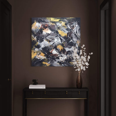 Golden Snowflakes by Paresh Nrshinga displayed in a contemporary interior