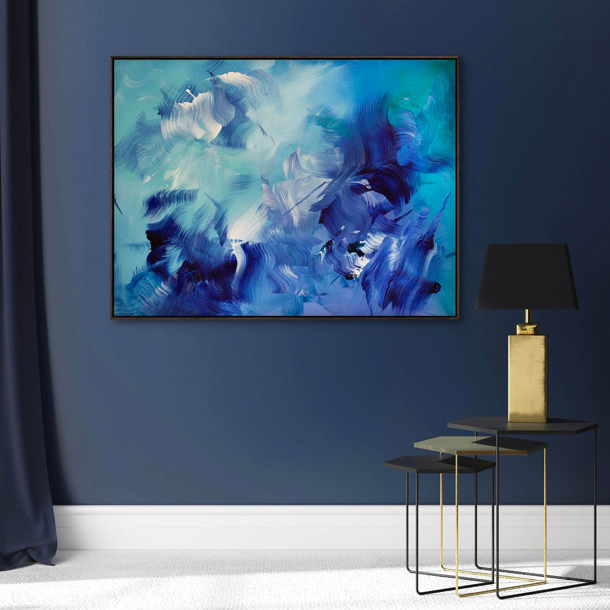 Blue Wall Art | Blue Awakening | 27x36" - Paresh Nrshinga Abstract Art