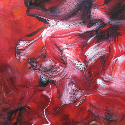 Red Abstract Painting | Summer Days 36x48" - Paresh Nrshinga Abstract Art