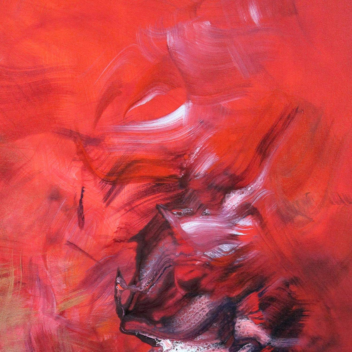 Red Abstract Painting | Summer Days 36x48" - Paresh Nrshinga Abstract Art