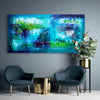 Extra Large Abstract Art UK sale, extra large modern art, large canvas art, blue abstract paintings, blue canvas painting, modern art paintings by Paresh Nrshinga, Everything Changes 36”x72” - Paresh Nrshinga Abstract Art