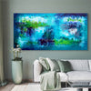 Extra Large Abstract Art UK sale, extra large modern art, large canvas art, blue abstract paintings, blue canvas painting, modern art paintings by Paresh Nrshinga, Everything Changes 36”x72” - Paresh Nrshinga Abstract Art