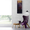 Minimalist abstract art for sale, rectangular wall art for modern homes, living room acrylic painting, plum wall art, Dusk Till Dawn I 18”x48” - Paresh Nrshinga Abstract Art