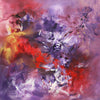 A Little Piece Of My Heart 36x36” - Paresh Nrshinga Abstract Art, red purple canvas art for sale, large abstract painting, contemporary art for sale, British art
