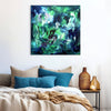 Abstract canvas art green blue for bedroom, large wall painting, ready to hang