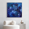 blue canvas art paintings for sale, large canvas paintings for living room, interior design art, large canvas paintings by Paresh Nrshinga Down By The Sea 100x100cm - Paresh Nrshinga Abstract Art