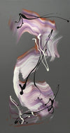 Abstract art with wavy lines and color swatches on a gray background. Contemporary abstract paintings.