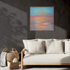 Abstract Seascape: Pearl Sunset | 28x28" Square Abstract Painting | Modern Coastal Art for Home Decor