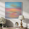 Serene abstract seascape | Vibrant pastel sunset over shimmering waters | Large contemporary artwork for modern home decor