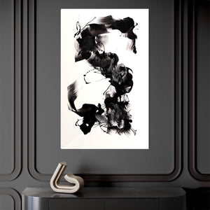 Buy black and white minimalist painting by Paresh Nrshinga for your office, modern large art for modern interiors