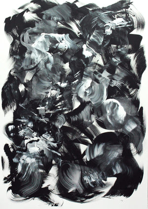 Elevate your space with the bold elegance of "Defining Moment I", an original black-and-white abstract painting that exudes contemporary sophistication. This striking artwork features wide, sweeping brushstrokes that create a dynamic interplay of contrast and texture, evoking a sense of movement and balance, abstract art for sale