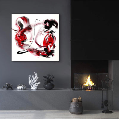 Vibrant Abstract Painting | Dramatic Brushstrokes and Vivid Colors | Contemporary Art Centerpiece