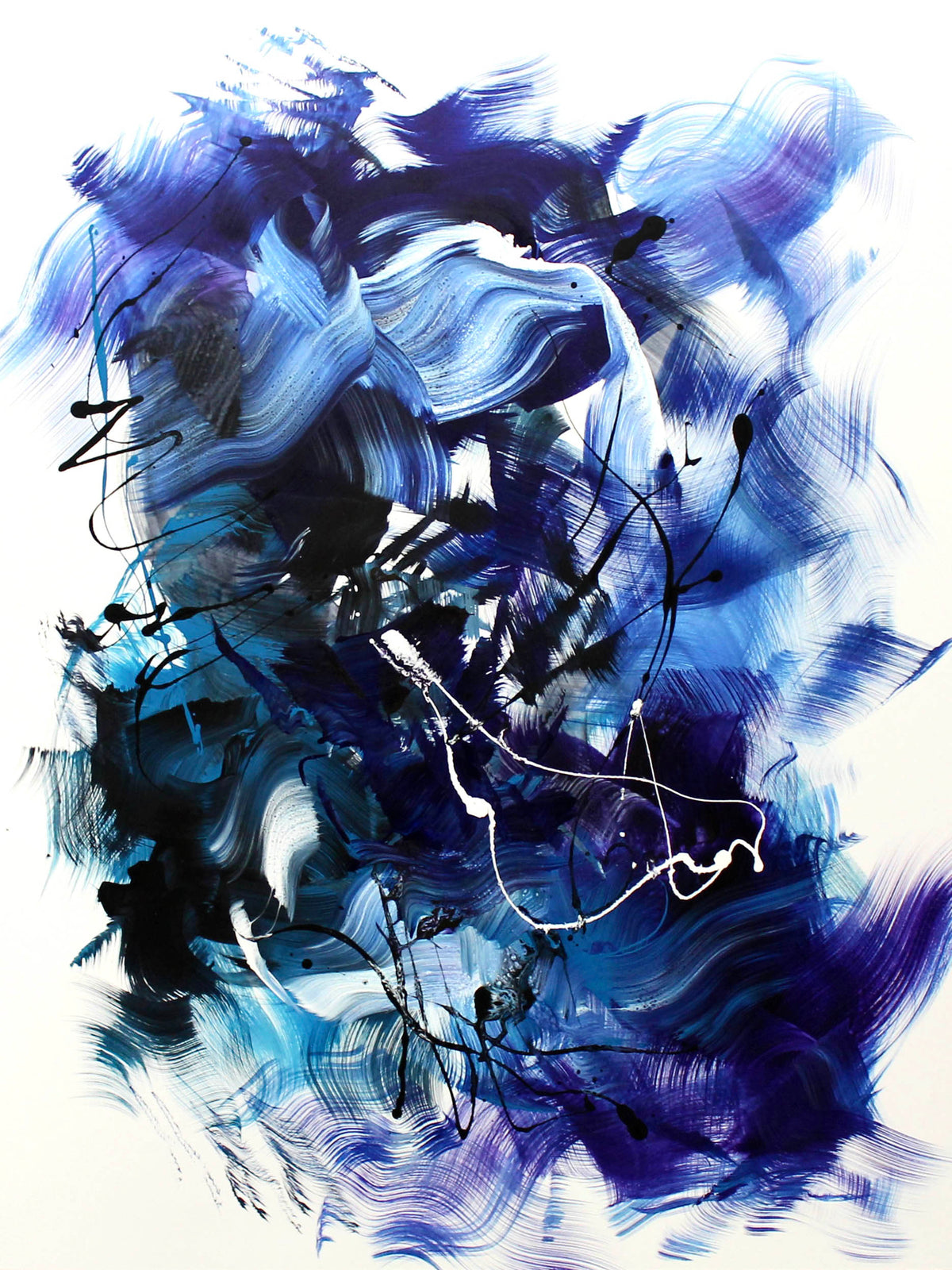 blue abstract wall art large contemporary canvas for large wall