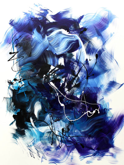 blue abstract wall art large contemporary canvas for large wall
